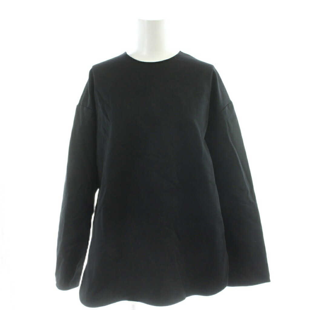 フラットカラーシアーブラウス　ヨリ　yori ブラック　黒　長袖ブラウス Yori ブラウス 黒 フリーサイズ フラットカラーシアーブラウス | all