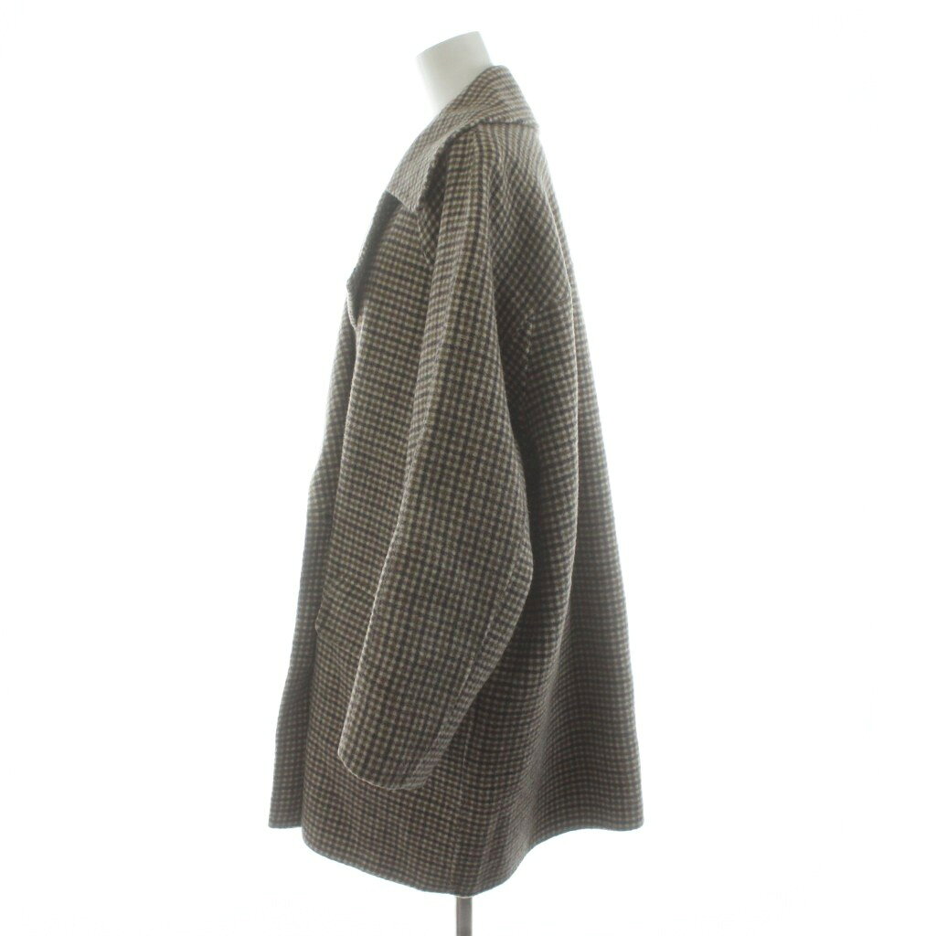 【中古】ミラオーウェン Mila Owen 23AW 衿ストラップハーフ丈リバーPコート チェック柄 ウール 0 茶 ブラウン 09WFC235300 /KU レディース 【ベクトル 古着】 260108 auc-vector-20659141 ブランド古着の買取販売ベクトル サンプル画像2