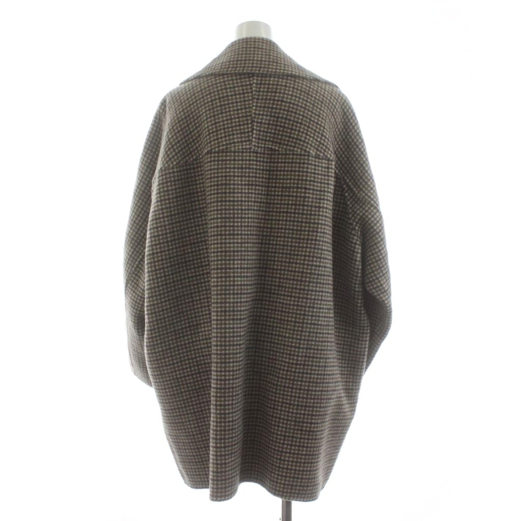 【中古】ミラオーウェン Mila Owen 23AW 衿ストラップハーフ丈リバーPコート チェック柄 ウール 0 茶 ブラウン 09WFC235300 /KU レディース 【ベクトル 古着】 260108 auc-vector-20659141 ブランド古着の買取販売ベクトル サンプル画像3