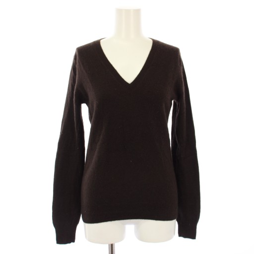 セオリー Theory NEW BASIC CASHMERE CASHMERE V NECK ニット セーター カシミヤ Vネック 長袖 S 茶 01-9301751-390-902 /TK レディース  260108