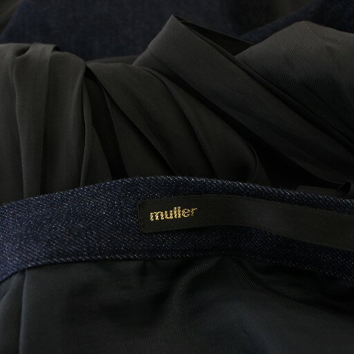 ブランド古着の買取販売ベクトルの【中古】ミュラー オブ ヨシオクボ muller of yoshiokubo ロングスカート 38 黒 ブラック プリーツ デニム切り替え /JP レディース 【ベクトル 古着】 260112｜アングル3