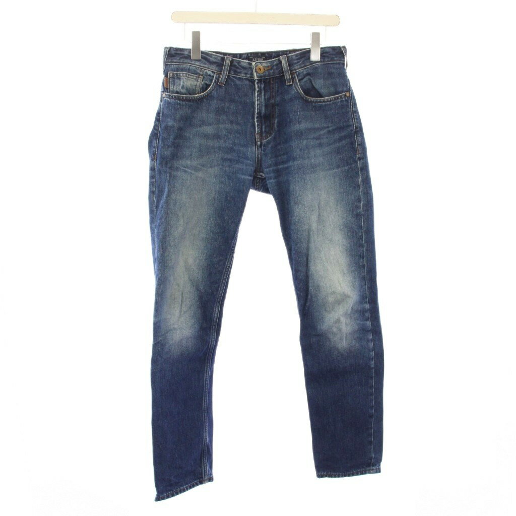 [중고] 아르마니 청바지 ARMANI JEANS 데님 팬츠 청바지 지퍼 플라이 로고 패치 W29 인디고 / BB 여성 [벡터 헌옷] 260116
