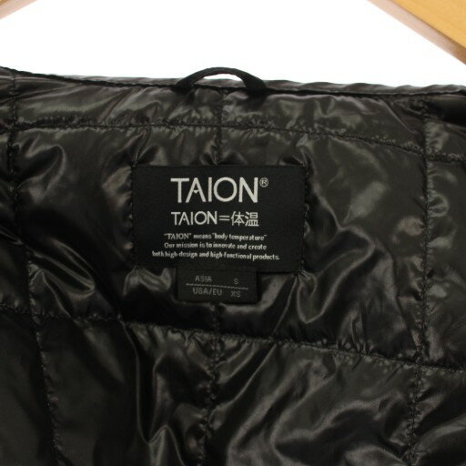 【中古】タイオン TAION ダウンジャケット スタンドカラー アウター ジップアップ ナイロン ワンカラー S 黒 ブラック /BB メンズ 【ベクトル 古着】 260110