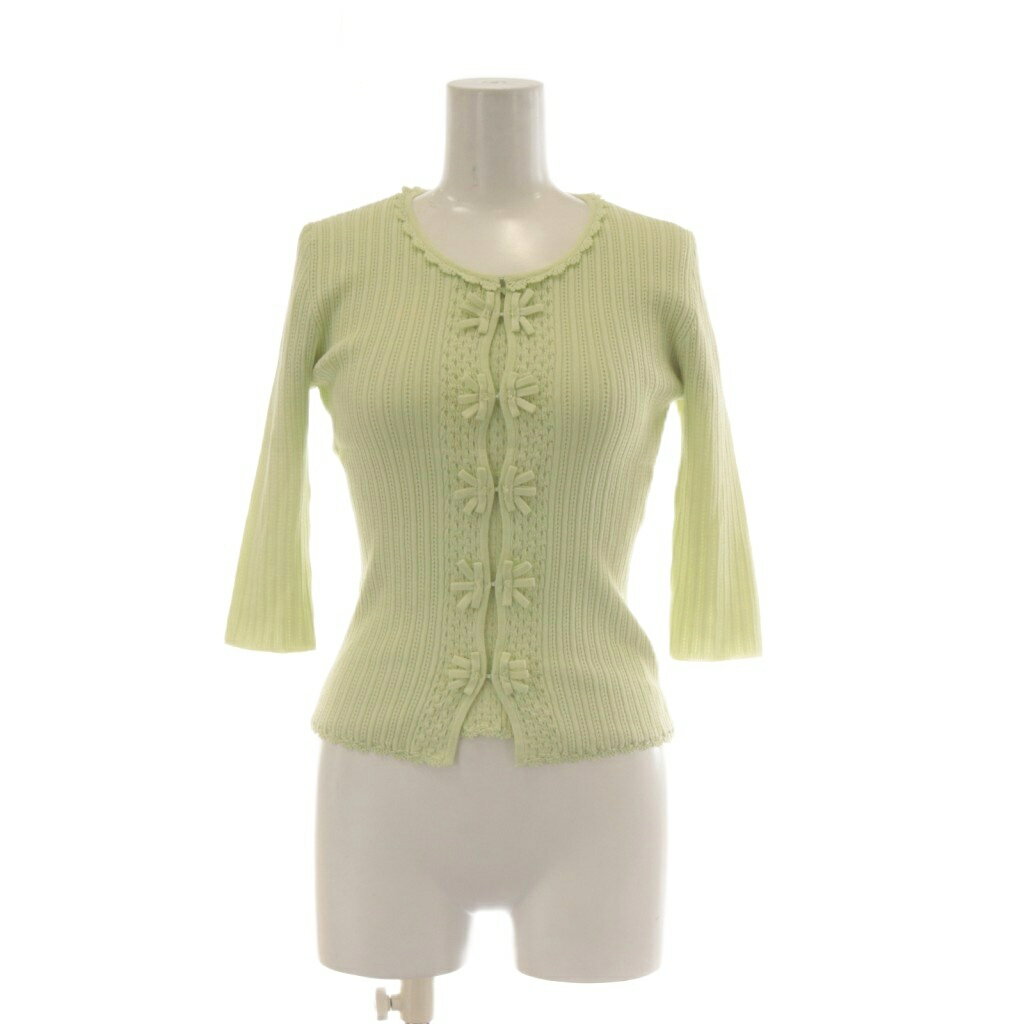 Ensembles - 【中古】ハロッズ Harrods アンサンブルニット 緑 グリーン ラウンドネック 七分袖 /AU レディース 【ベクトル 古着】 260116