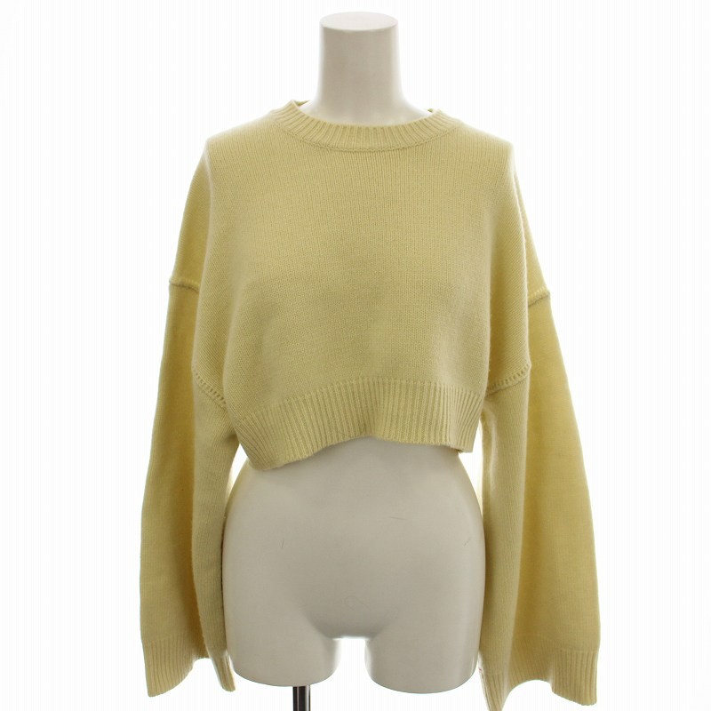 【中古】6 ROKU BEAUTY&YOUTH B&Y ロク ビューティーアンドユース CASHMERE SHORT CREW NECK PULLOVER カシミヤ ニット セーター F 黄色 イエロー 8613-199-0171 /☆G レディース 【ベクトル 古着】 260122