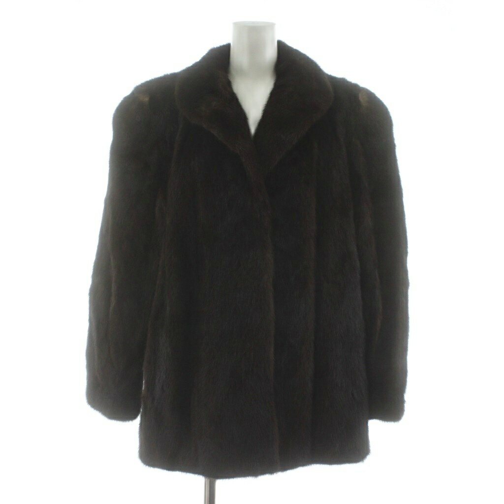 【中古】サガミンク SAGA MINK 銀サガ Elegance L fur ミンクファーコート ミドル丈 F 茶 ブラウン /KU レディース 【ベクトル 古着】 ..