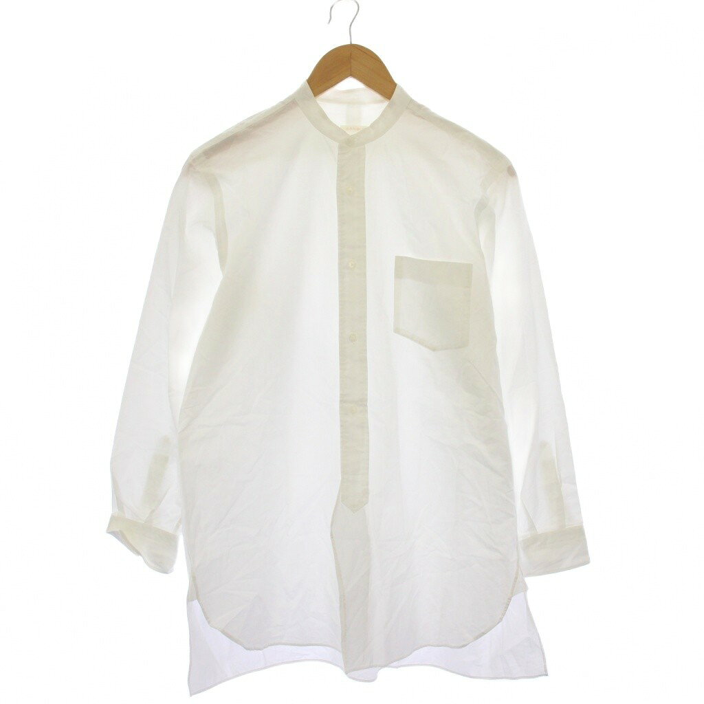 【中古】コモリ COMOLI バンドカラーシャツ カジュアル 長袖 ワンカラー 無地 0 白 ホワイト X01-02002 /BB メンズ 【ベクトル 古着】 260127