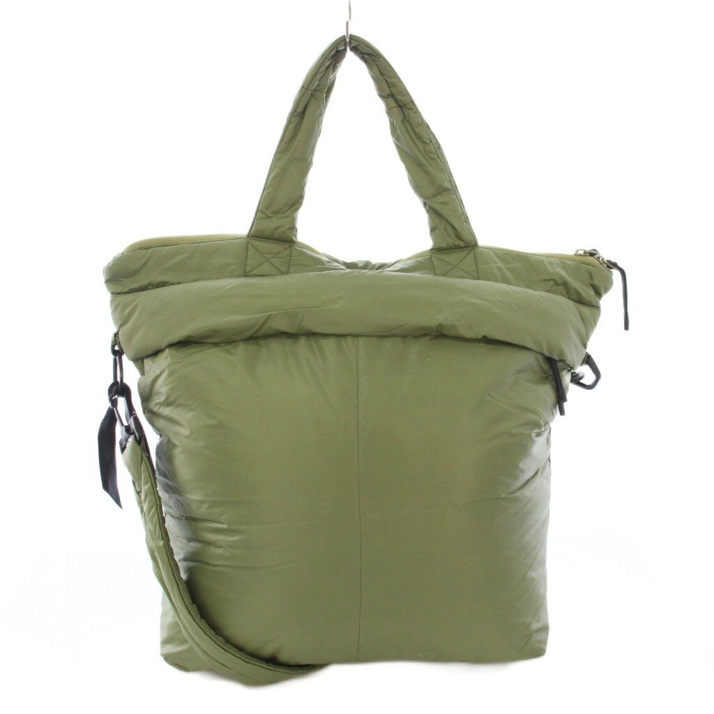 【中古】タイオン TAION GREEN LABEL RELAXING 2WAY ショルダーバッグ ハンドバッグ ナイロン ダウン ワンカラー カーキ /BB レディース 【ベクトル 古着】 260130