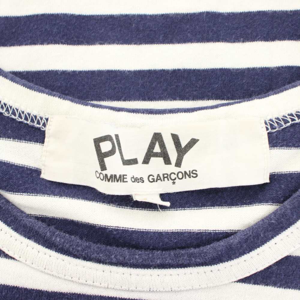 【中古】プレイコムデギャルソン PLAY COMME des GARCONS AD2014 Tシャツ カットソー 長袖 ボーダー柄 M 紺 ネイビー 白 ホワイト AZ-T010 /AN55 メンズ 【ベクトル 古着】 260205