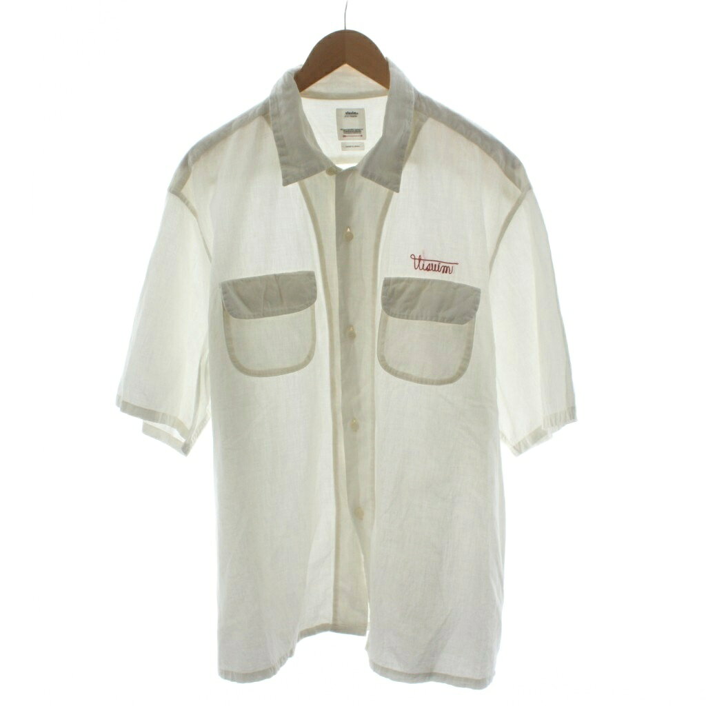 【中古】ビズビム VISVIM 25SS キーシー シャンブレー KEESEY CHAMBRAY S/S シャツ 半袖 オープンカラー コットン シルク混 絹 5 白 ホワイト 0125105011011 /AN18 メンズ 【ベクトル 古着】 260202