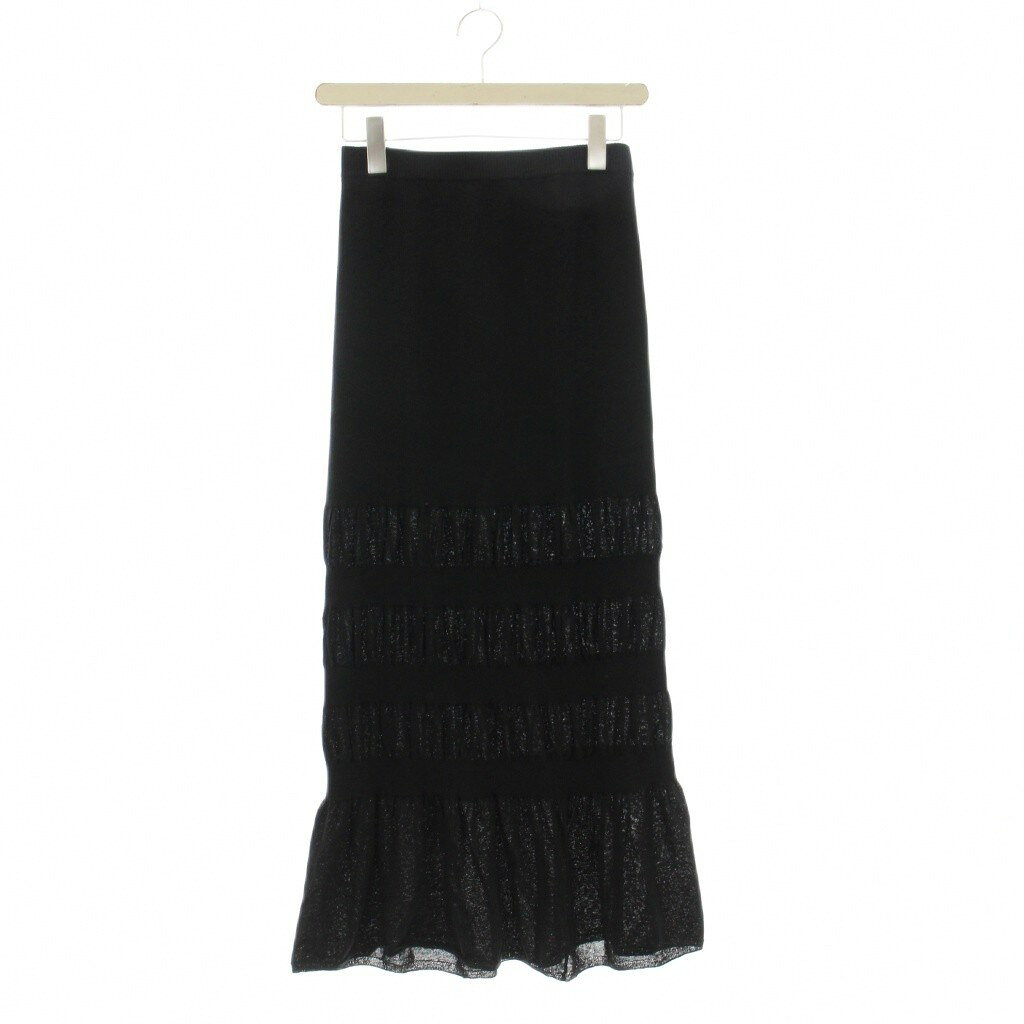 【中古】ミラオーウェン Mila Owen 25SS シアーニットファブリックスカート 0 黒 ロング丈 シャーリング /JP レディース 【ベクトル 古着】 260131 auc-vector-20708225 ブランド古着の買取販売ベクトル パッケージ画像