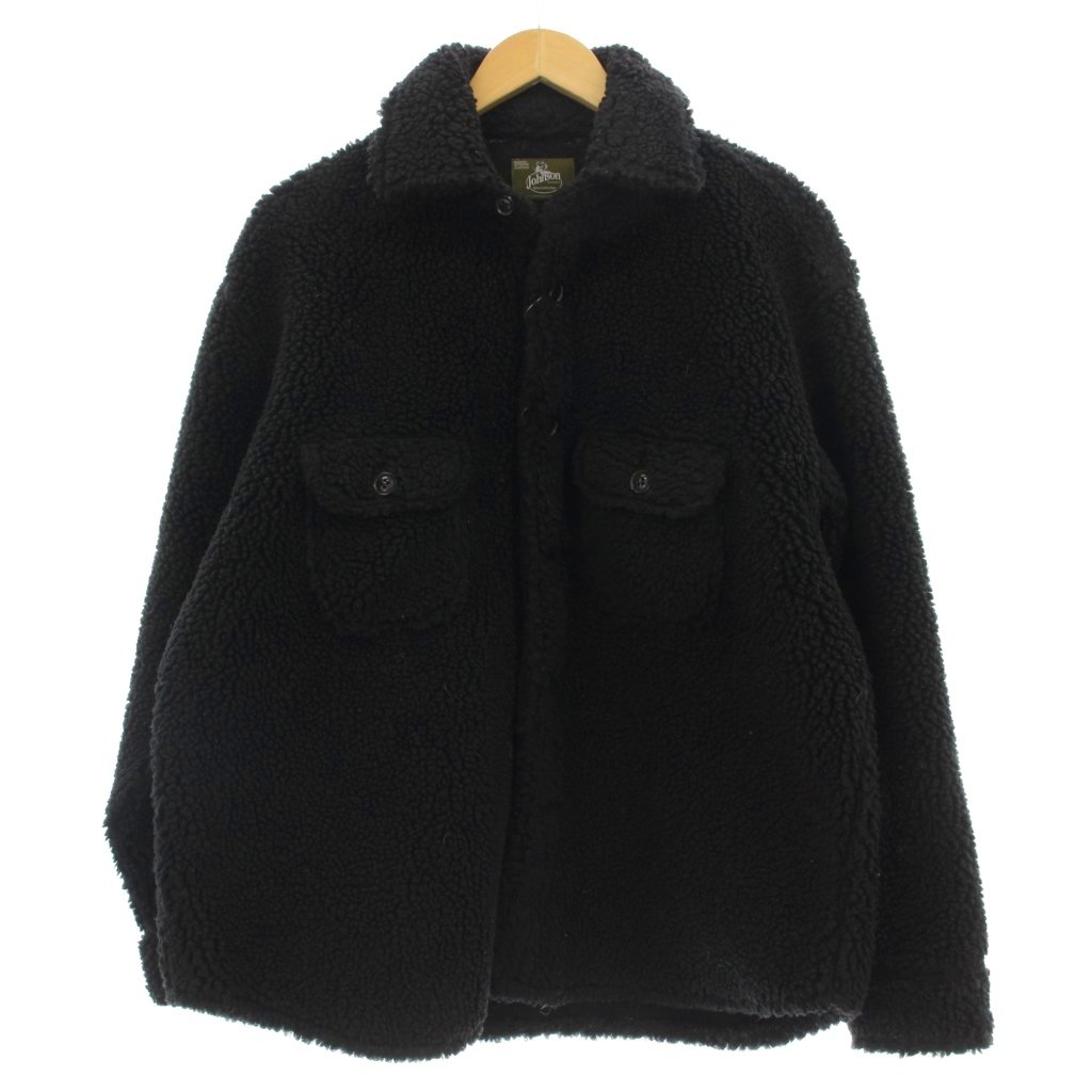 【中古】ジョンソンウーレンミルズ Johnson Woolen Mills CPOジャケット ボア ジャケット フリース M 黒 ブラック /☆G レディース 【ベクトル 古着】 260129