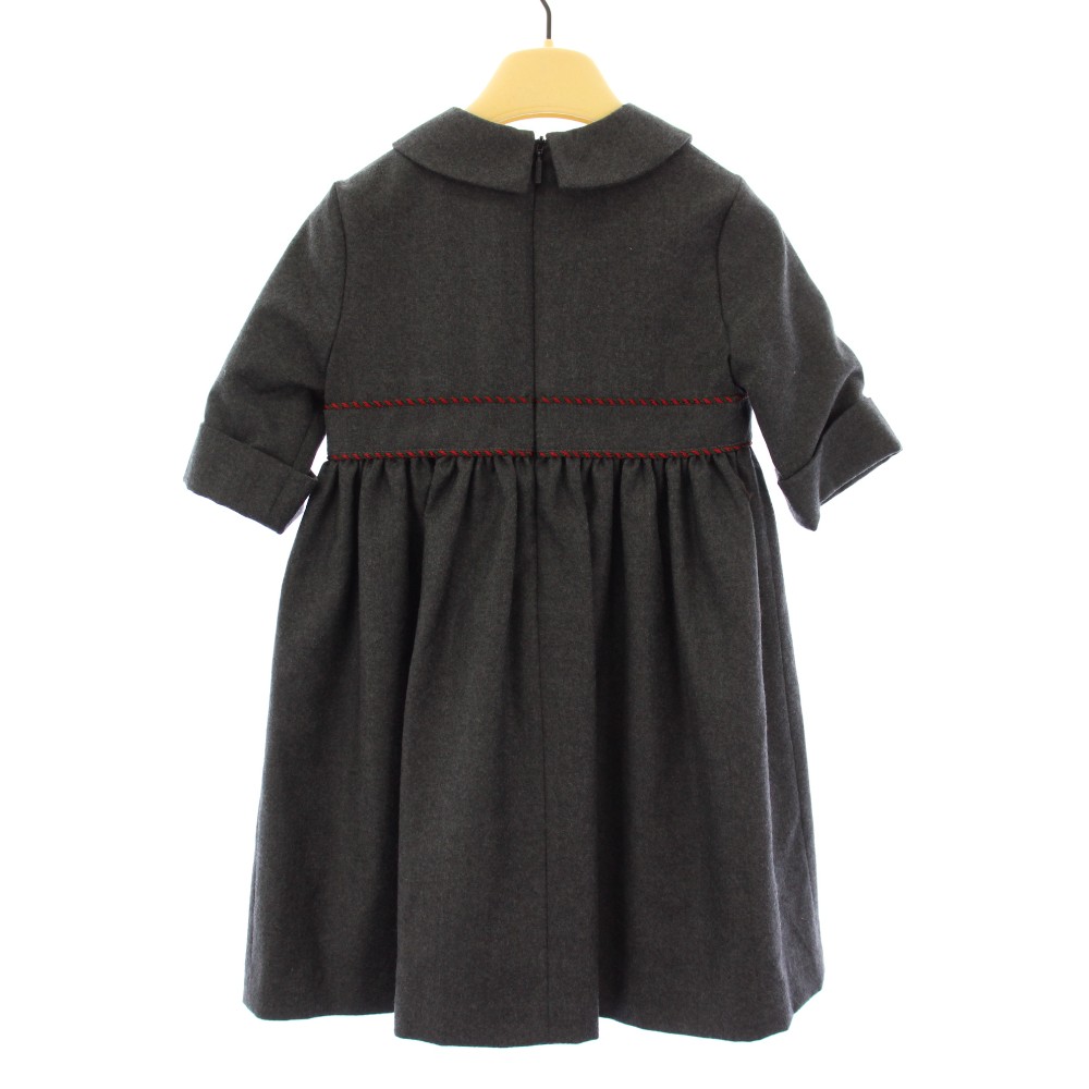 【中古】グッチ GUCCI ワンピース 長袖 ひざ丈 刺繍 4 グレー 629506 /KH キッズ ...