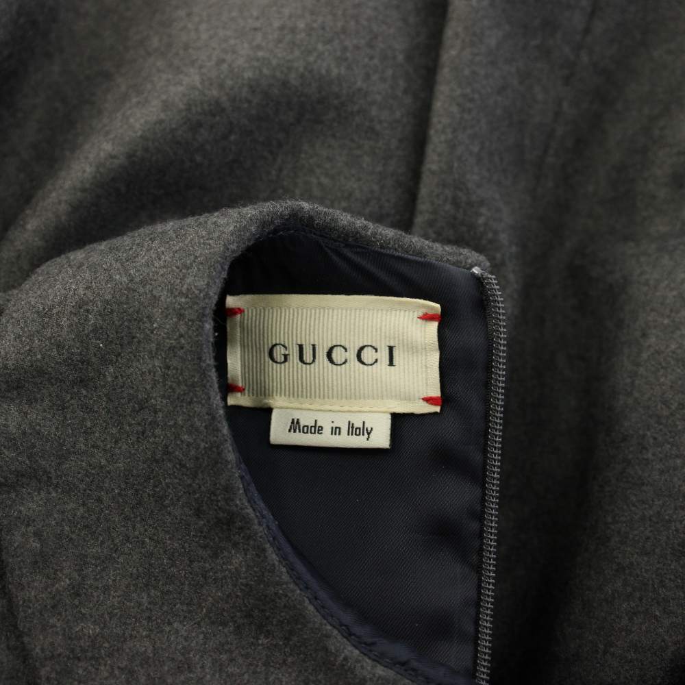 【中古】グッチ GUCCI ワンピース 長袖 ひざ丈 刺繍 4 グレー 629506 /KH キッズ ...