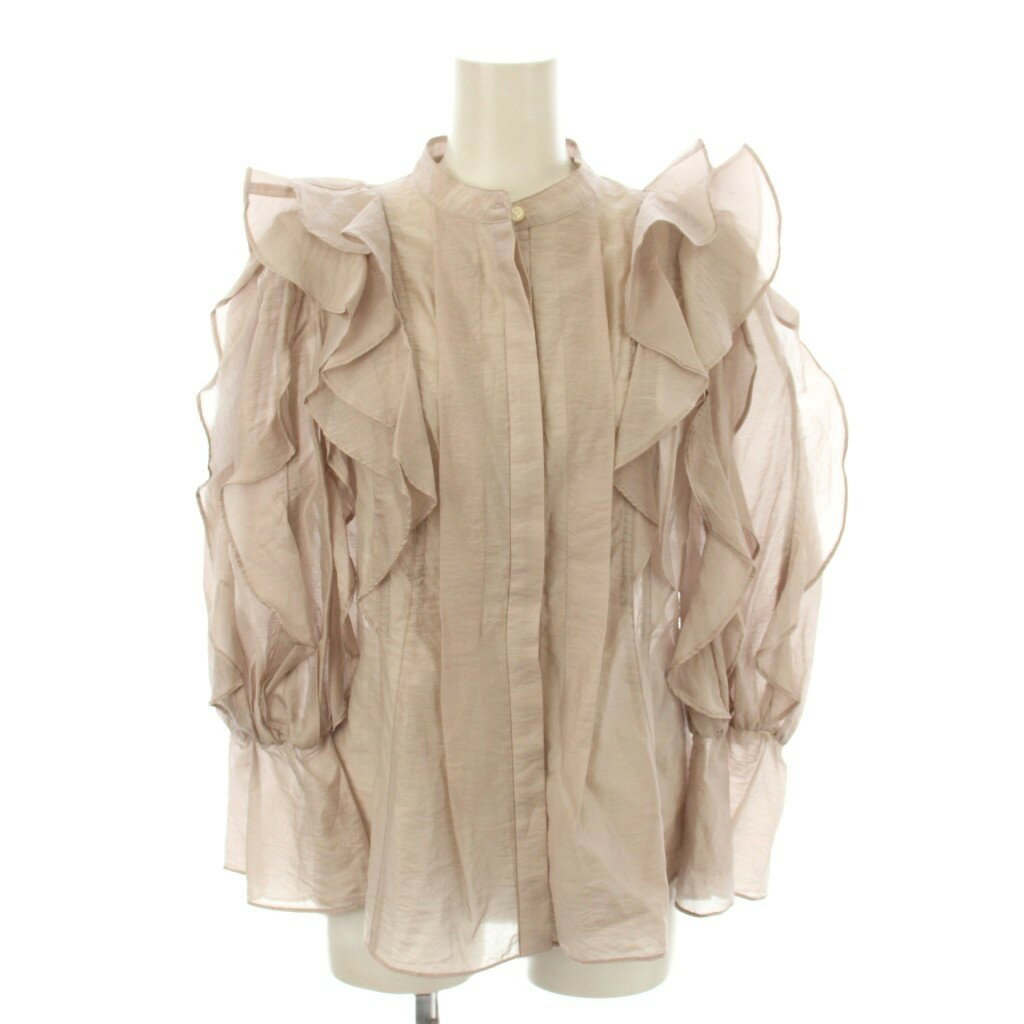 【中古】スナイデル SNIDEL 22AW シャツ ブラウス F ピンク 長袖 フリル スタンドカラー /JP レディース 【ベクトル 古着】 260211