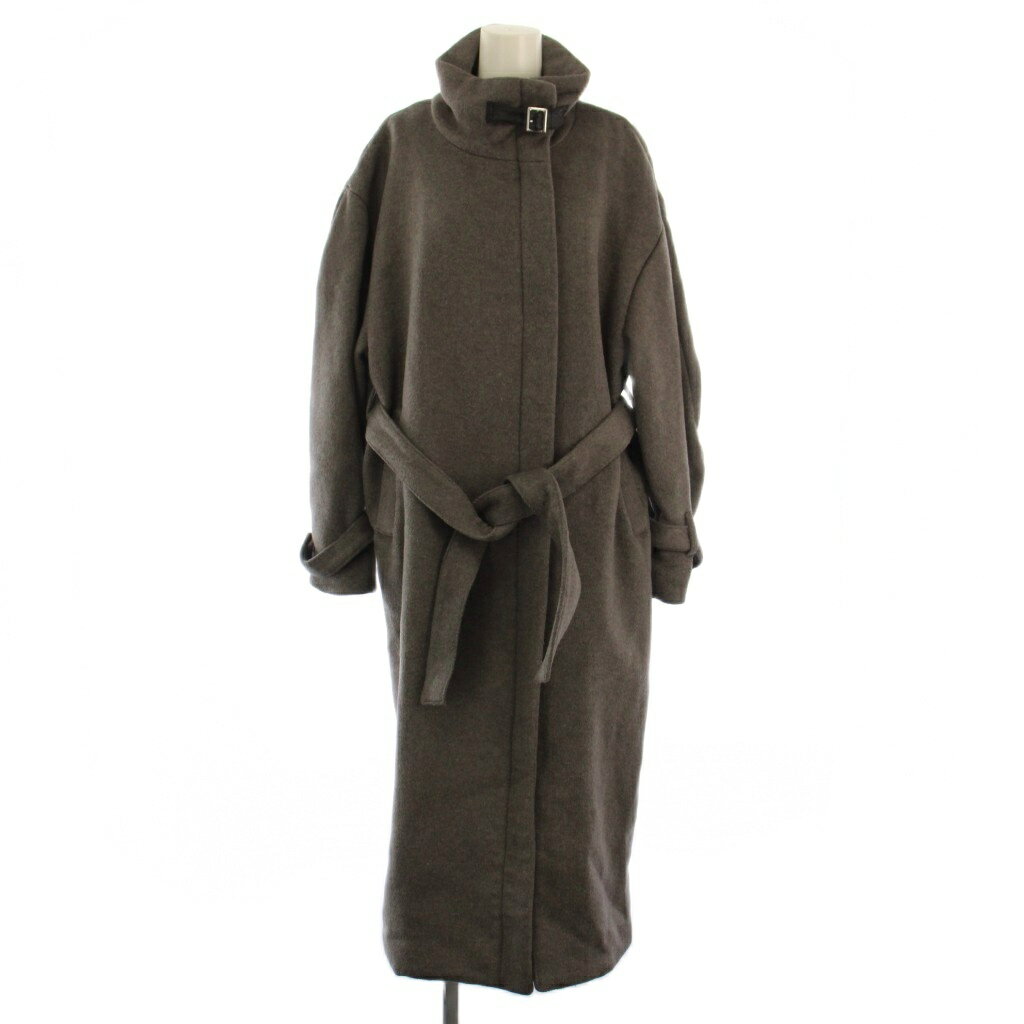 Rakuten - 【中古】ムルーア MURUA 24AW スタンドカラージップウール混コート ロング 1 グレー 012450005201-01 /BM レディース 【ベクトル 古着】 260204