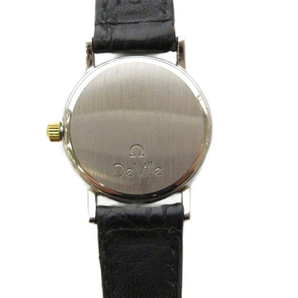 【中古】オメガ OMEGA De ville 腕時計 クオーツ ジャンク品 黒 シルバーカラー /K...