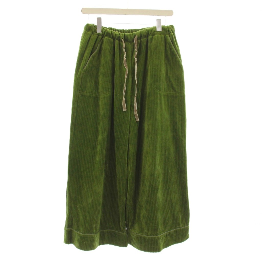 Capri Pants - 【中古】ホコモモラ JOCOMOMOLA パンツ 40 グリーン コーデュロイ イージーウエスト ワイドシルエット /JP レディース 【ベクトル 古着】 260205
