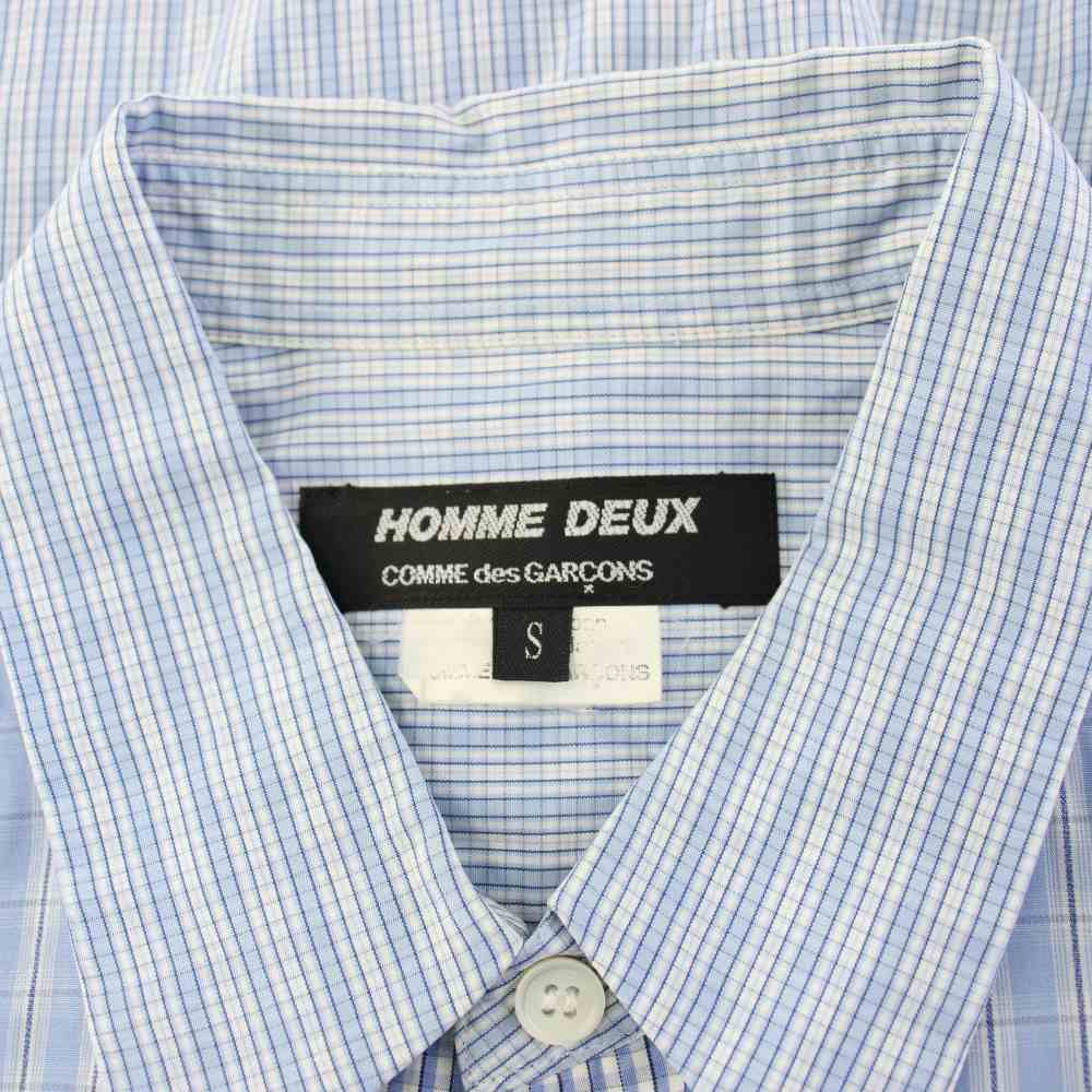 【中古】コムデギャルソンオムドゥ COMME des GARCONS HOMME DEUX AD2015 シャツ 長袖 マルチチェック S 水色 DP-B044 /KH メンズ 【ベクトル 古着】 260209