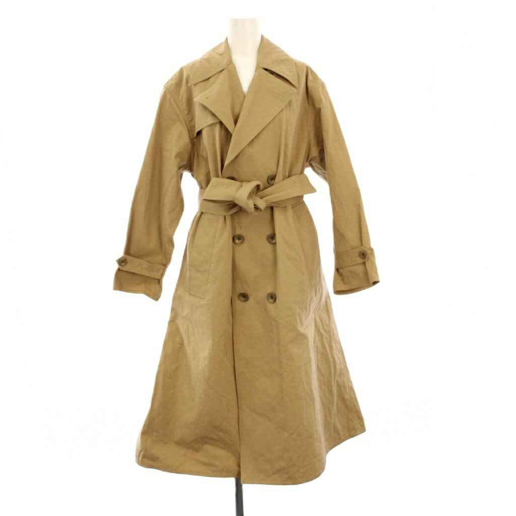 【中古】バブアー Barbour トレンチコート ロング ダブルブレスト 8 ベージュ 2101016 /KH レディース 【ベクトル 古着】 260210(4.0)