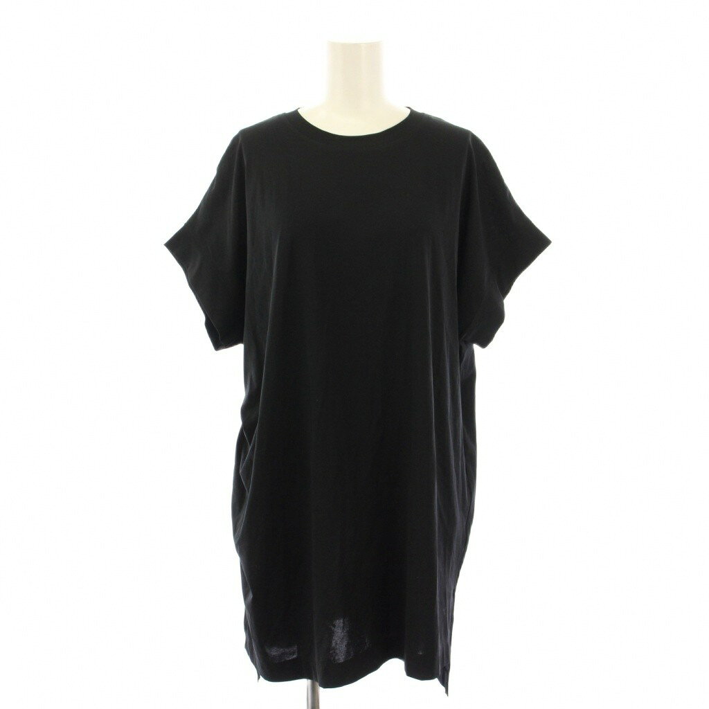 Tunics - 【中古】未使用品 プレインピープル PLAIN PEOPLE ハイツイストフライスチュニック丈トップス カットソー フレンチスリーブ 半袖 クルーネック ワンカラー 無地 ストレッチ 9 黒 ブラック A1551UTS503 タグ付き /BB レディース 【ベクトル 古着】 260209