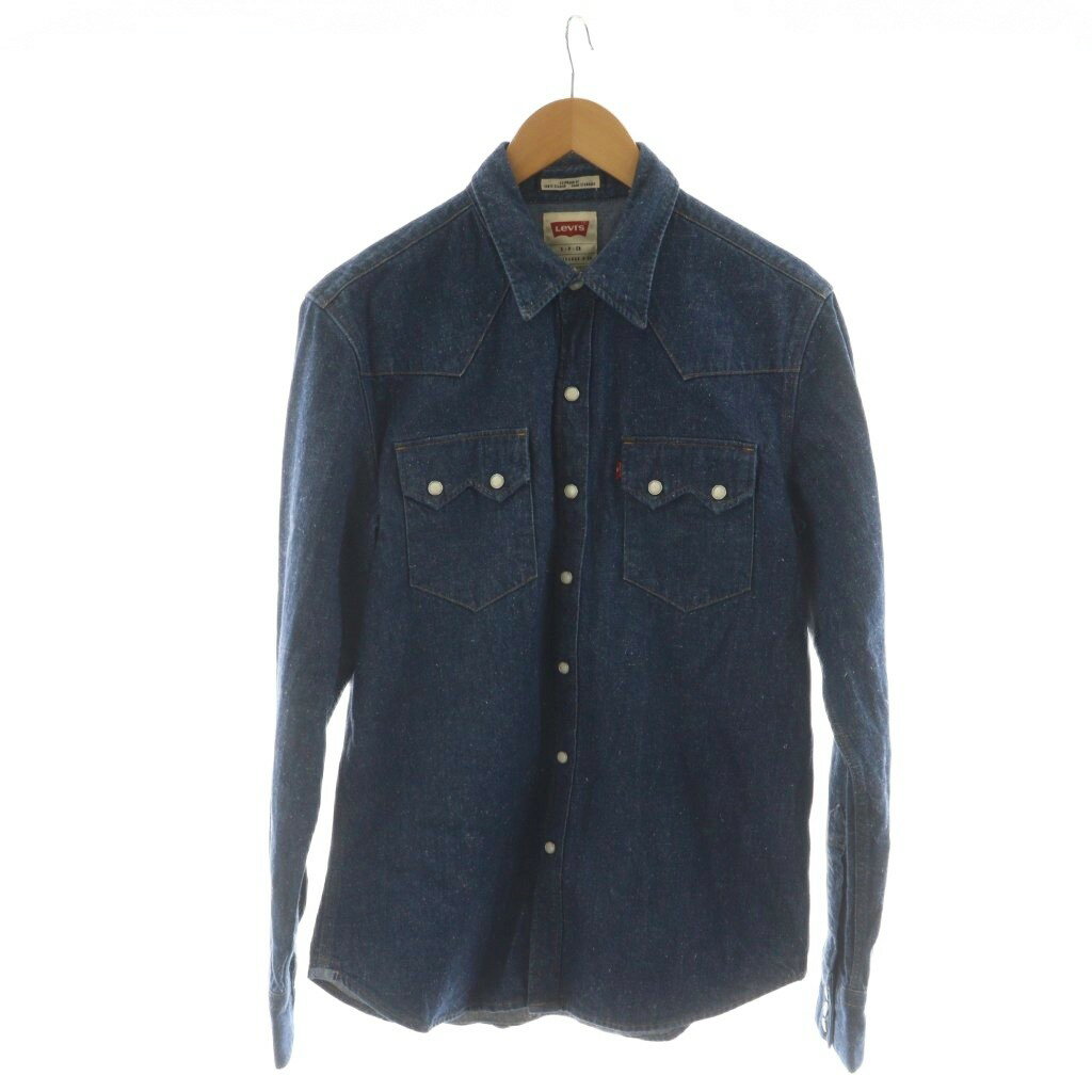 【中古】リーバイス Levi's デニムジャケット 上着 S 紺 ネイビー 長袖 ポケット付き /RR メンズ 【ベクトル 古着】 260206