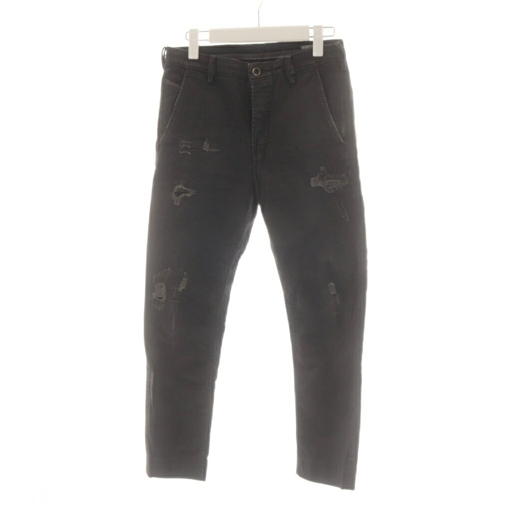 [중고] 디젤 DIESEL SLIM-CHINO 데님 팬츠 청바지 지팡이 G 팬 데미지 가공 26 블랙 블랙 / AN19 여성 [벡터 헌옷] 260212
