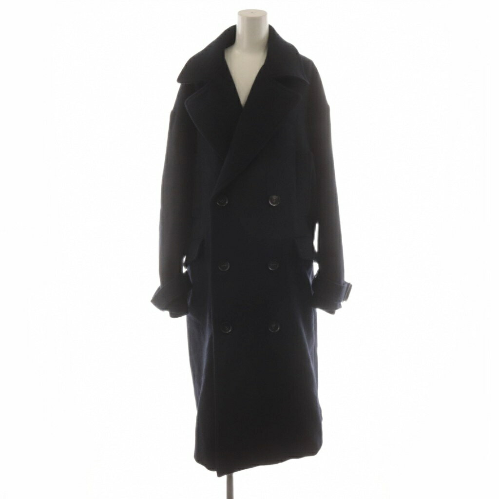 【中古】ファーストハンド Firsthand オーバーサイズ リサイクルウールコート ダブル ロング丈 アウター F 紺 ネイビー 3450234400003 /AN28 レディース 【ベクトル 古着】 260210