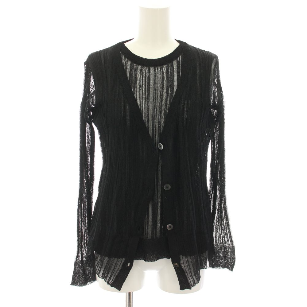 Ensembles - 【中古】未使用品 オペーク OPAQUE 大草直子 アンサンブル シアーニットカーディガン Vネック 長袖 シアーノースリーブニット タンクトップ タグ付き 36 黒 ブラック /YT レディース 【ベクトル 古着】 260210