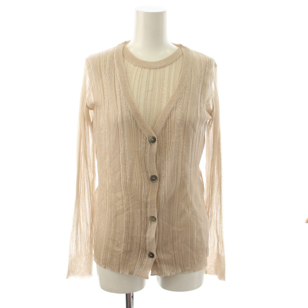Ensembles - 【中古】オペーク OPAQUE アンサンブルニット S ベージュ Vネック ラウンドネック 長袖 /JP レディース 【ベクトル 古着】 260212