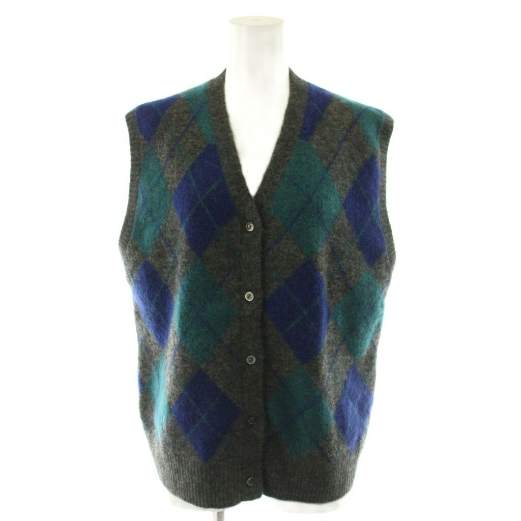 ����šۥ��󥾡��� Shinzone ARGYLE KNIT VEST �٥��� ������ F0 ���졼 �� �֥롼 ������������ V�ͥå� 25AMSNI09 /...