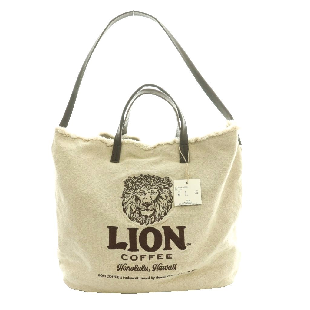 【中古】未使用品 パピヨネ PAPILLONNER イア ear × ライオン コーヒー LION COFFEE トートバッグ ハン..