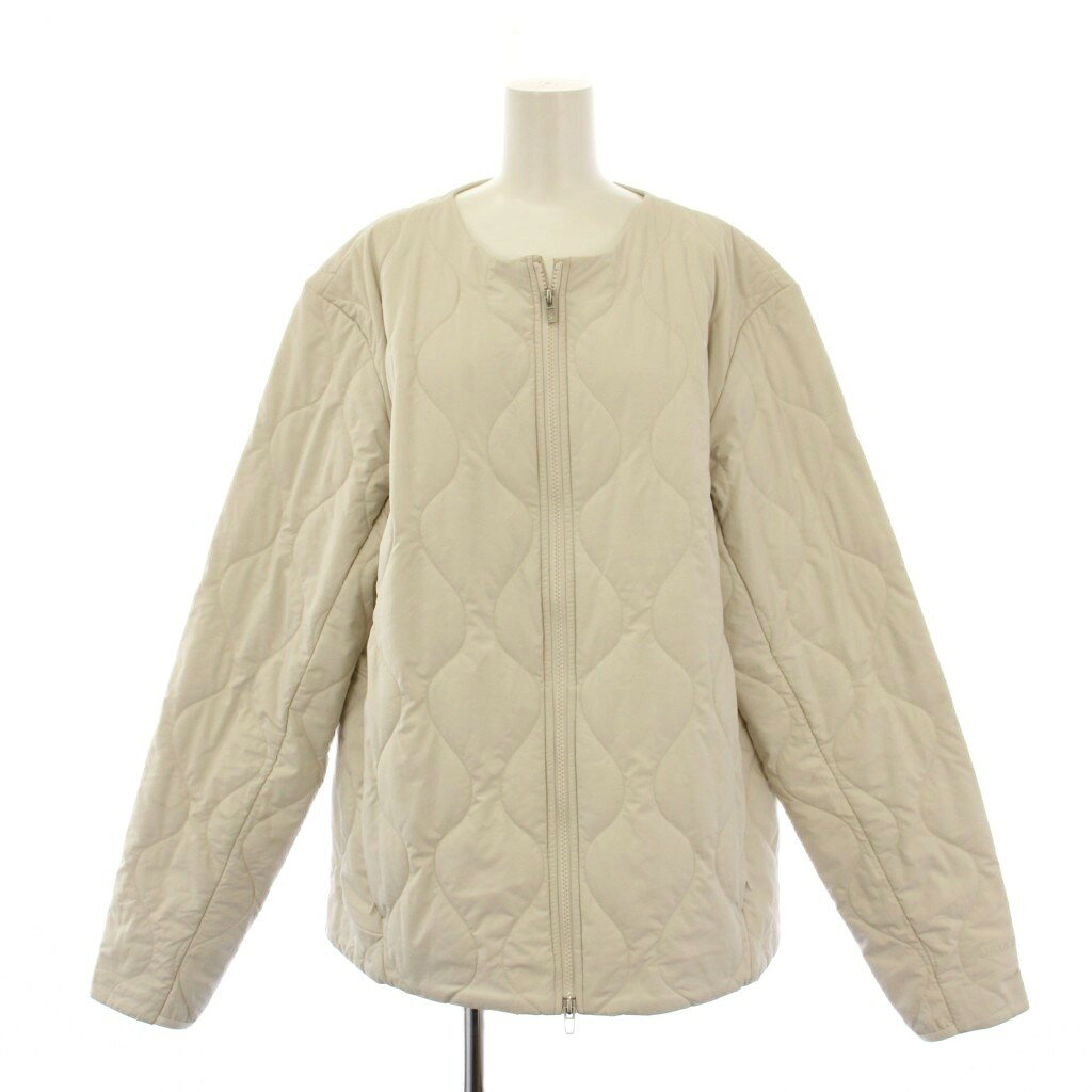 【中古】ルルレモン lululemon ノーカラージャケット 中綿 ジップアップ ワンカラー L アイボリー /BB メンズ 【ベクトル 古着】 260212
