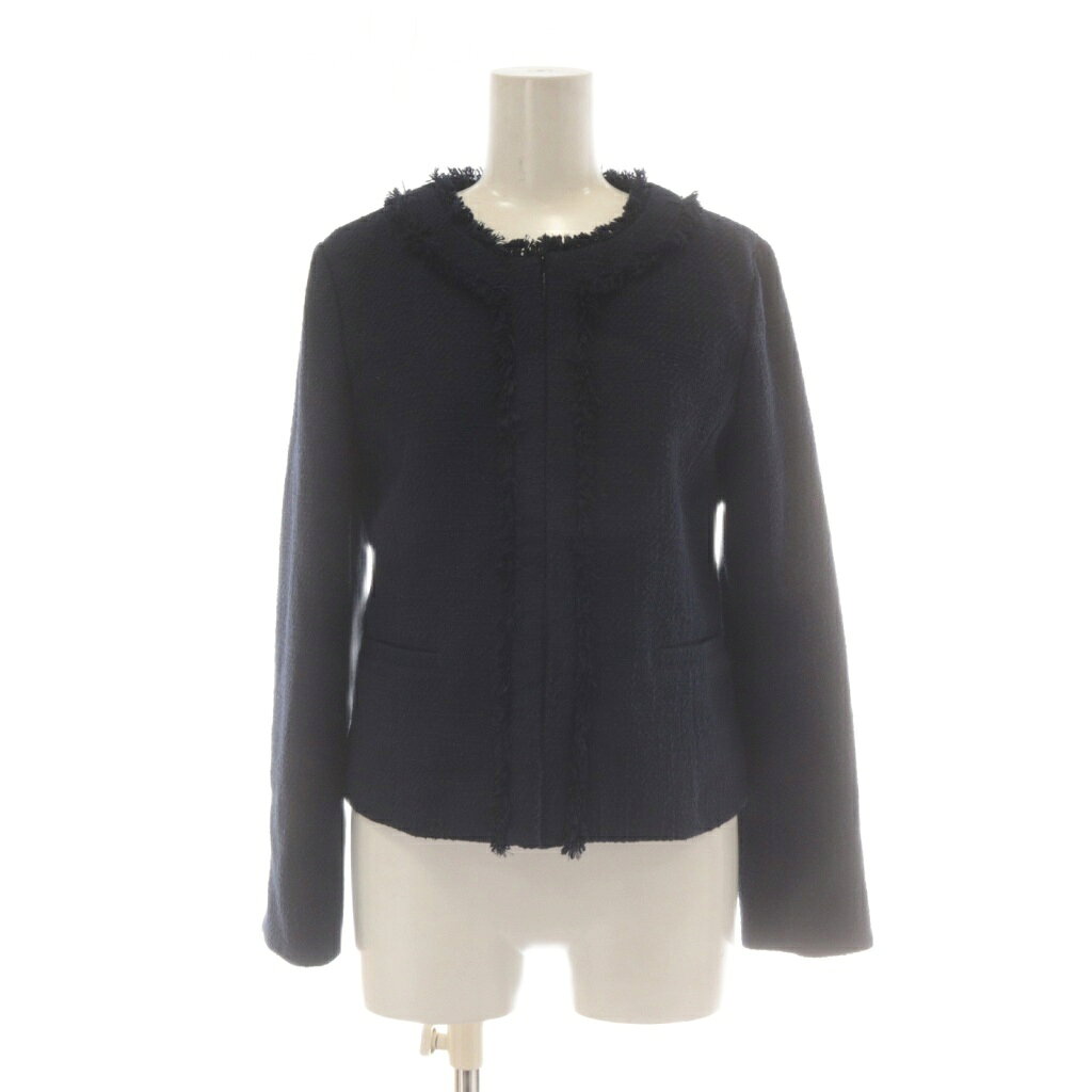 【中古】ロペピクニック ROPE Picnic ジャケット ツイード 38 紺 ネイビー ノーカラー 長袖 /AU レディース 【ベクトル 古着】 260216 auc-vector-20729996 ブランド古着の買取販売ベクトル パッケージ画像
