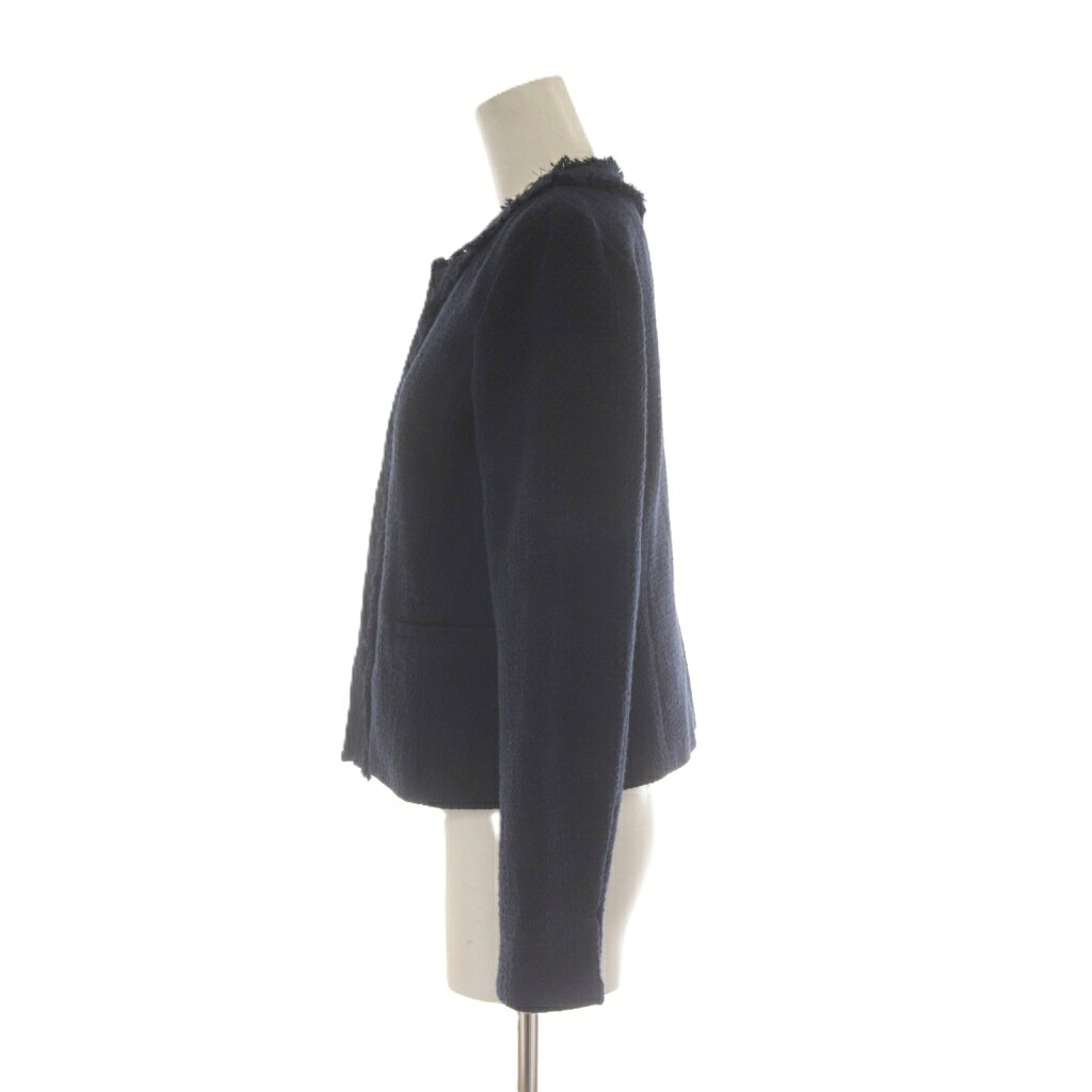 【中古】ロペピクニック ROPE Picnic ジャケット ツイード 38 紺 ネイビー ノーカラー 長袖 /AU レディース 【ベクトル 古着】 260216 auc-vector-20729996 ブランド古着の買取販売ベクトル サンプル画像3