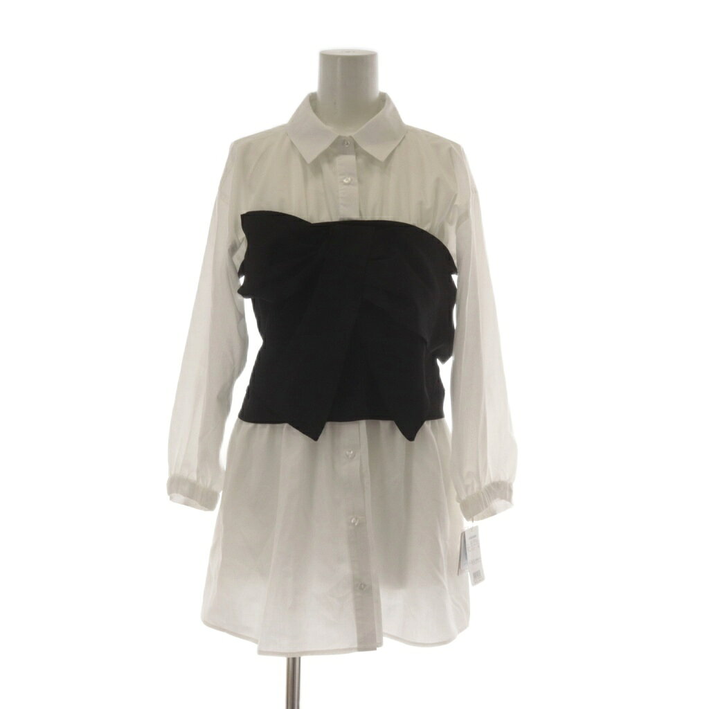 【中古】ストロベリーフィールズ STRAWBERRY-FIELDS シャツ ブラウス 2 タグ付き 白 ホワイト 長袖 シャツカラー ビスチェ風デザイン /AU レディース 【ベクトル 古着】 260218
