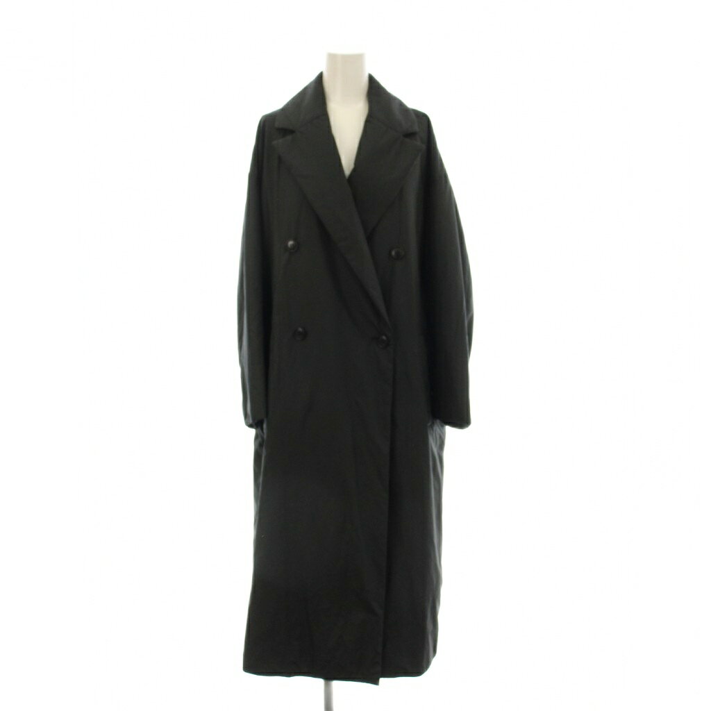 【中古】ステートオブマインド STATE OF MIND fluffy padded2 coat 中綿コート ダブルブレスト ロング S 黒 /KH レディース 【ベクトル 古着】 260220