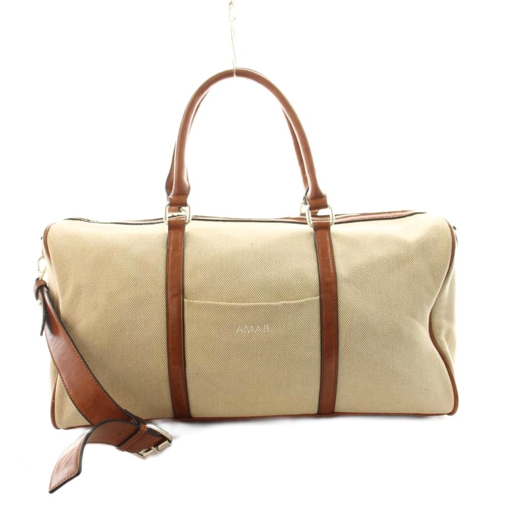 【中古】アマイル AMAIL ボストンバッグ ハンドバッグ ショルダーバッグ 2way 白 ホワイト 茶 ブラウン /AN26 レディース 【ベクトル 古着】 260219