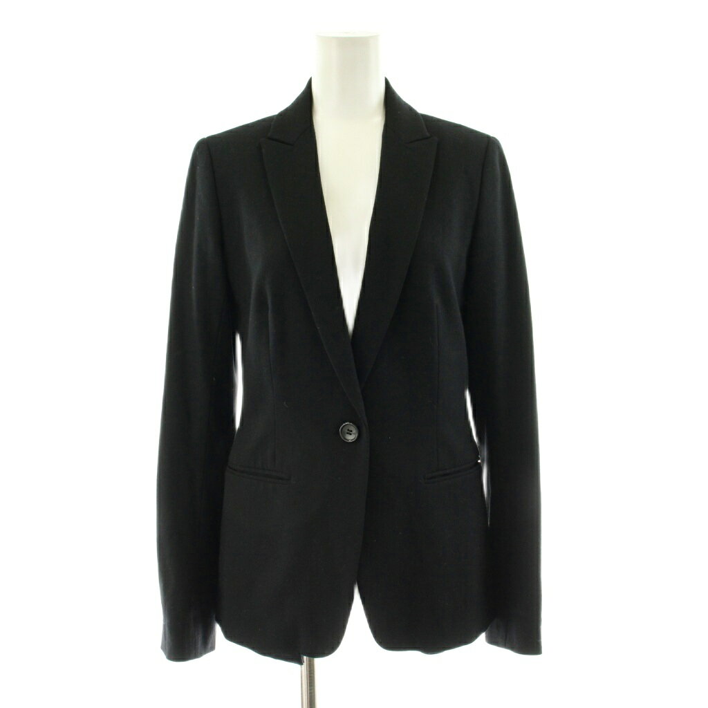 【中古】セオリー Theory SAXONY SOFT BERGMAN テーラードジャケット 総裏地 ウール 36 黒 ブラック 03-3304125 /KU レディース 【ベクトル 古着】 260219
