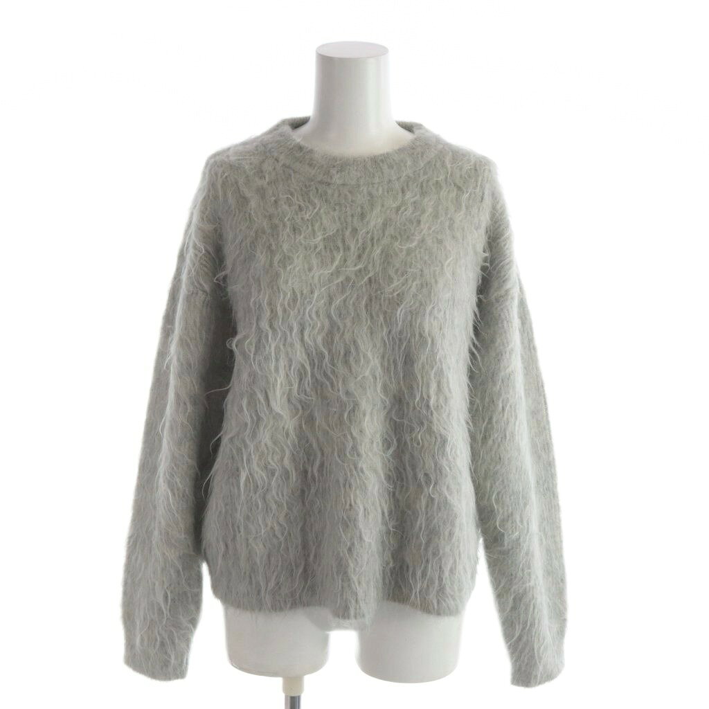 Long-Sleeved Knit - 【中古】アンフィーロ UNFILO 25AW アルパカシャギー クルーネック プルオーバー ニット セーター M グレー 長袖 KRUMGW0429 /AP レディース 【ベクトル 古着】 260220