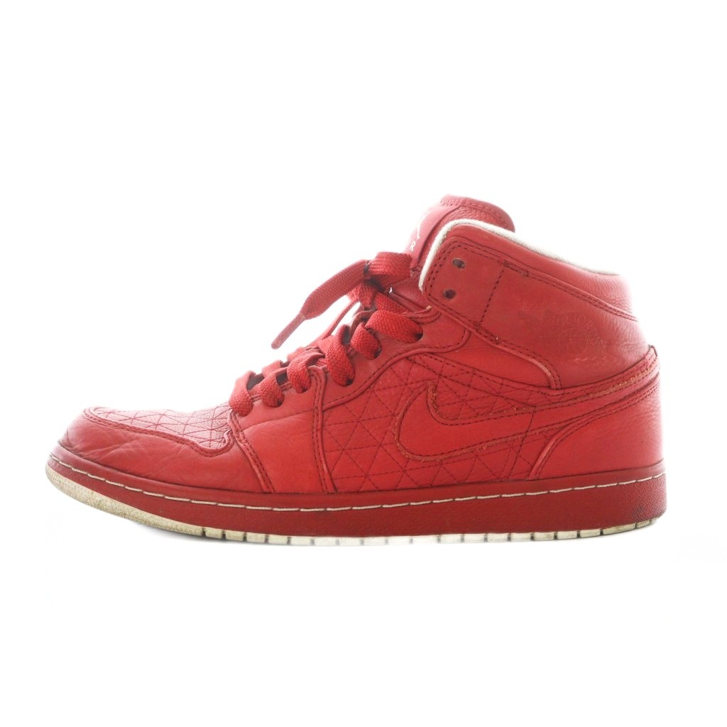 ナイキ NIKE AIR JORDAN 1 RETRO PHAT PREMIER エアジョーダン スニーカー 27.5cm 赤 レッド キルティングステッチ ハイカット 375173-600 /RI ■OS メンズ 260221