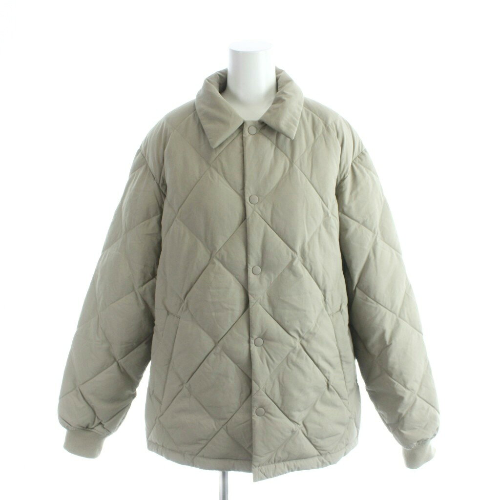 【中古】ユニクロ UNIQLO 中綿ジャケット 上着 M ベージュ キルティング 襟付き 長袖 /AP レディース 【ベクトル 古着】 260223