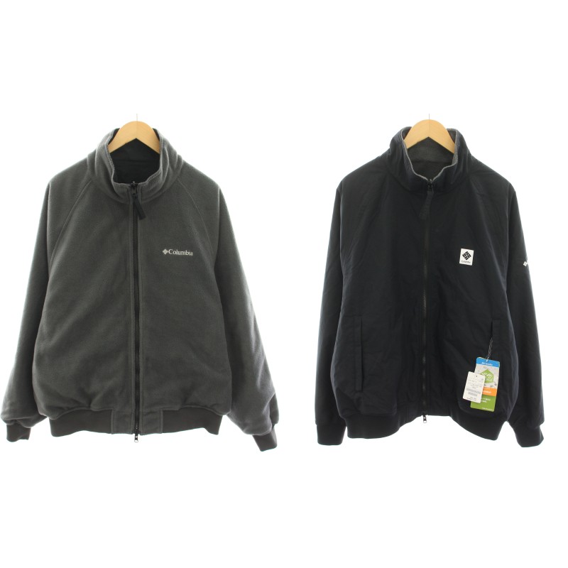 【中古】未使用品 コロンビア Columbia フリークスストア別注 25AW インペリアルパークブルゾン ジャンパー アウター リバーシブル ロゴ パッチ 刺繍 タグ付き L グレー 黒 ブラック PM0846 /YT メンズ 【ベクトル 古着】 260219