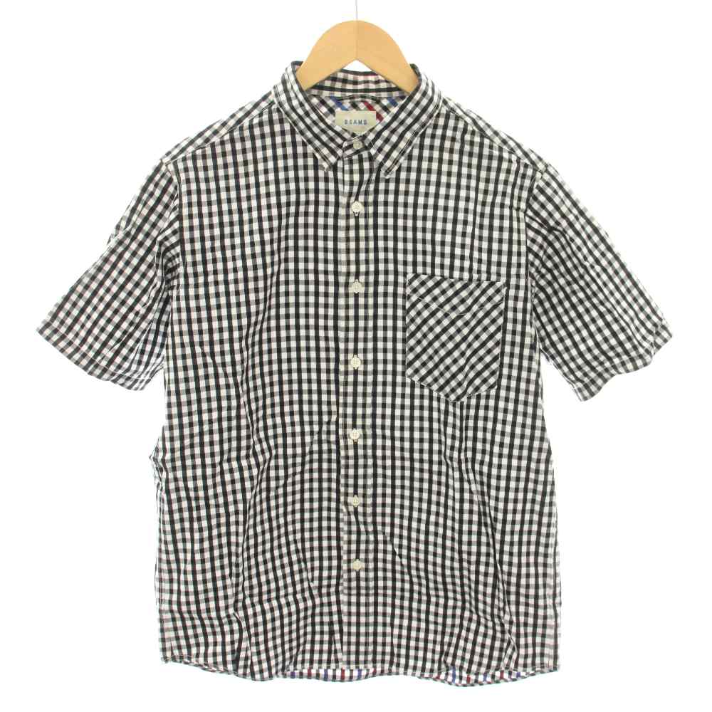 樂天商城 - 【中古】ビームス BEAMS オリジナルファブリック ORIGINAL FABRIC シャツ 半袖 ギンガムチェック M 黒 ブラック 白 ホワイト 11-01-0809-301 /YT ■MA メンズ 【ベクトル 古着】 260220
