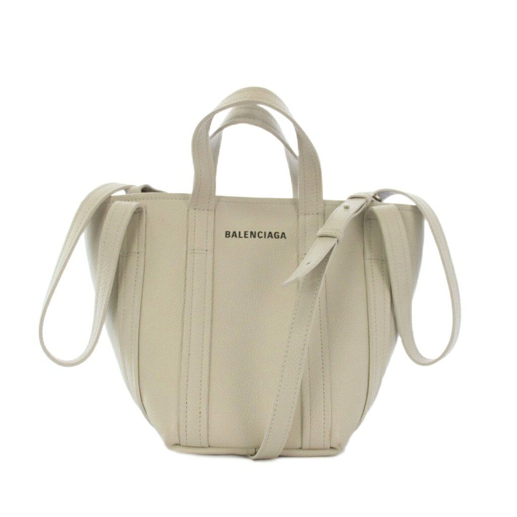 【中古】バレンシアガ BALENCIAGA EVERYDAY ノースサウス トートバッグ ショルダーバッグ 2WAY レザー 白 /KH ■OH ●D レディース 【ベクトル 古着】 260224