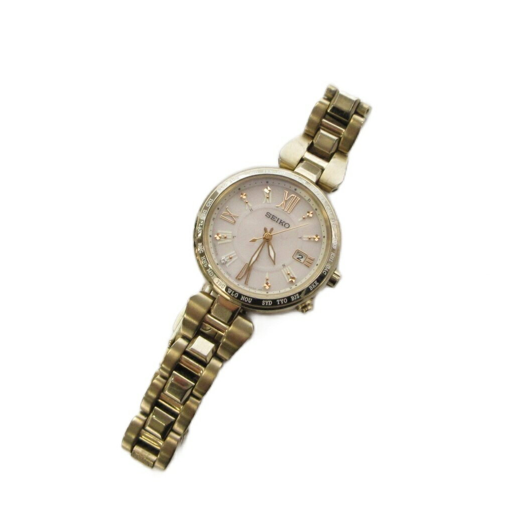 【中古】セイコー SEIKO ルキア LUKIA 腕時計 アナログ 3針 ソーラー ゴールド色 1B35-0AF0 /AN62 レディース 【ベクトル 古着】 260421
