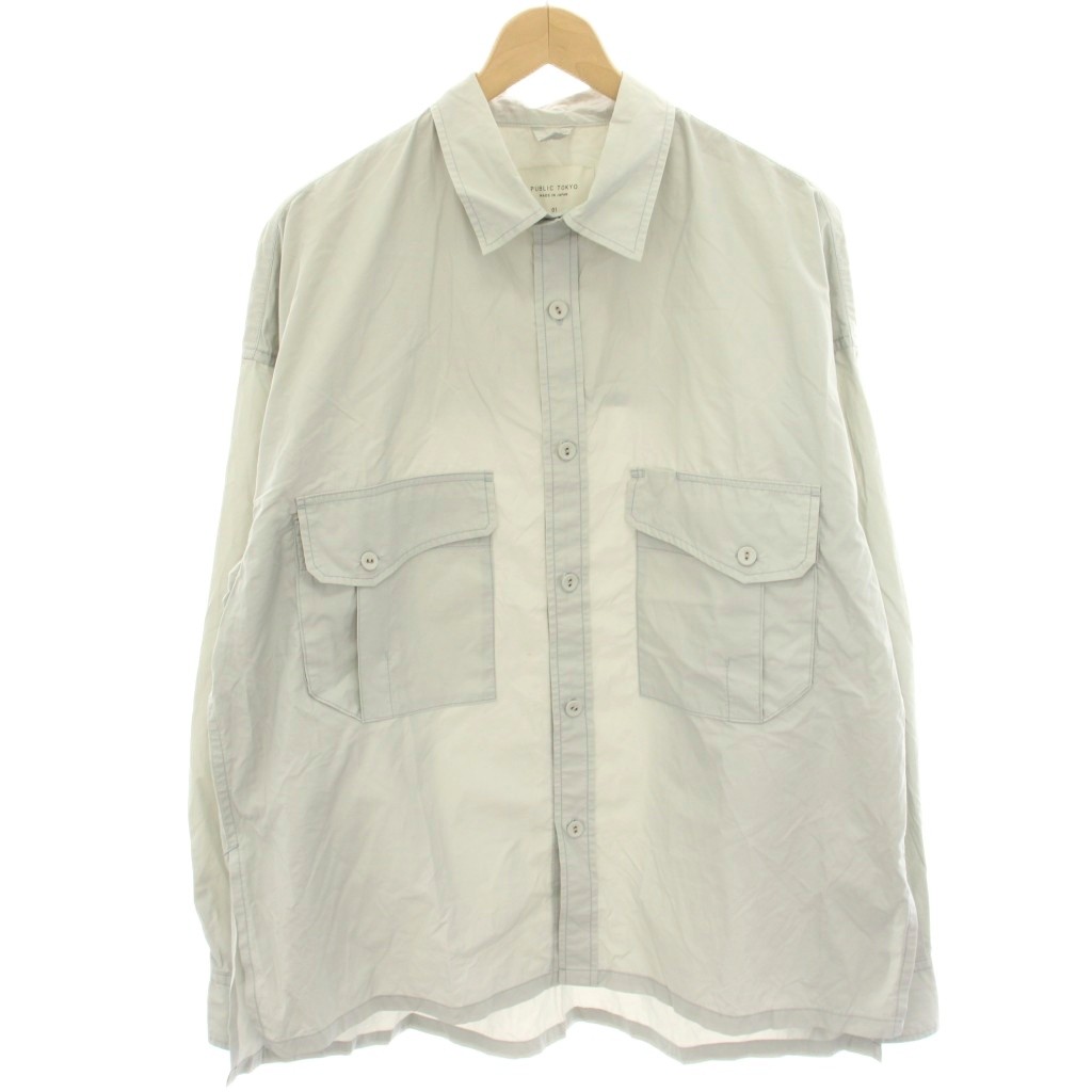 樂天商城 - 【中古】パブリックトウキョウ PUBLIC TOKYO 22SS ウォッシュテックワークリラックスシャツ カジュアルシャツ ナイロン 長袖 1 水色 ライトブルー 152200022 /HN メンズ 【ベクトル 古着】 260225