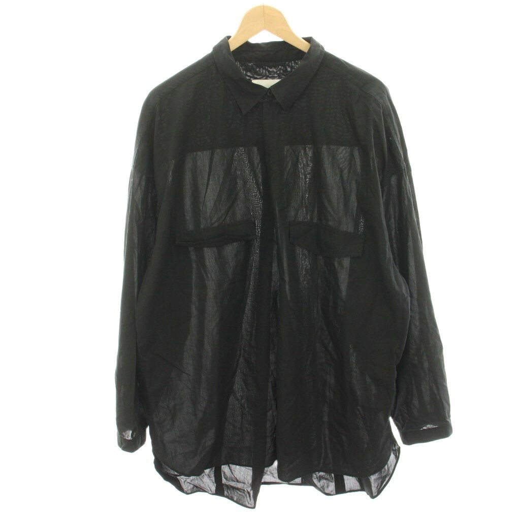 【中古】パブリックトウキョウ PUBLIC TOKYO 23SS カジュアルシャツ 長袖 シアー 2 黒 ブラック 153300003 /HN メンズ 【ベクトル 古着】 260225