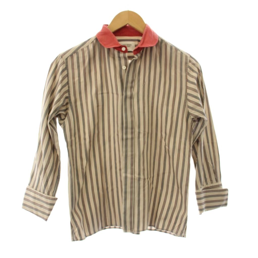 【中古】ビューティフルピープル beautiful people シャツ ブラウス 長袖 ストライプ柄 ベージュ 150 /JP レディース 【ベクトル 古着】 260226