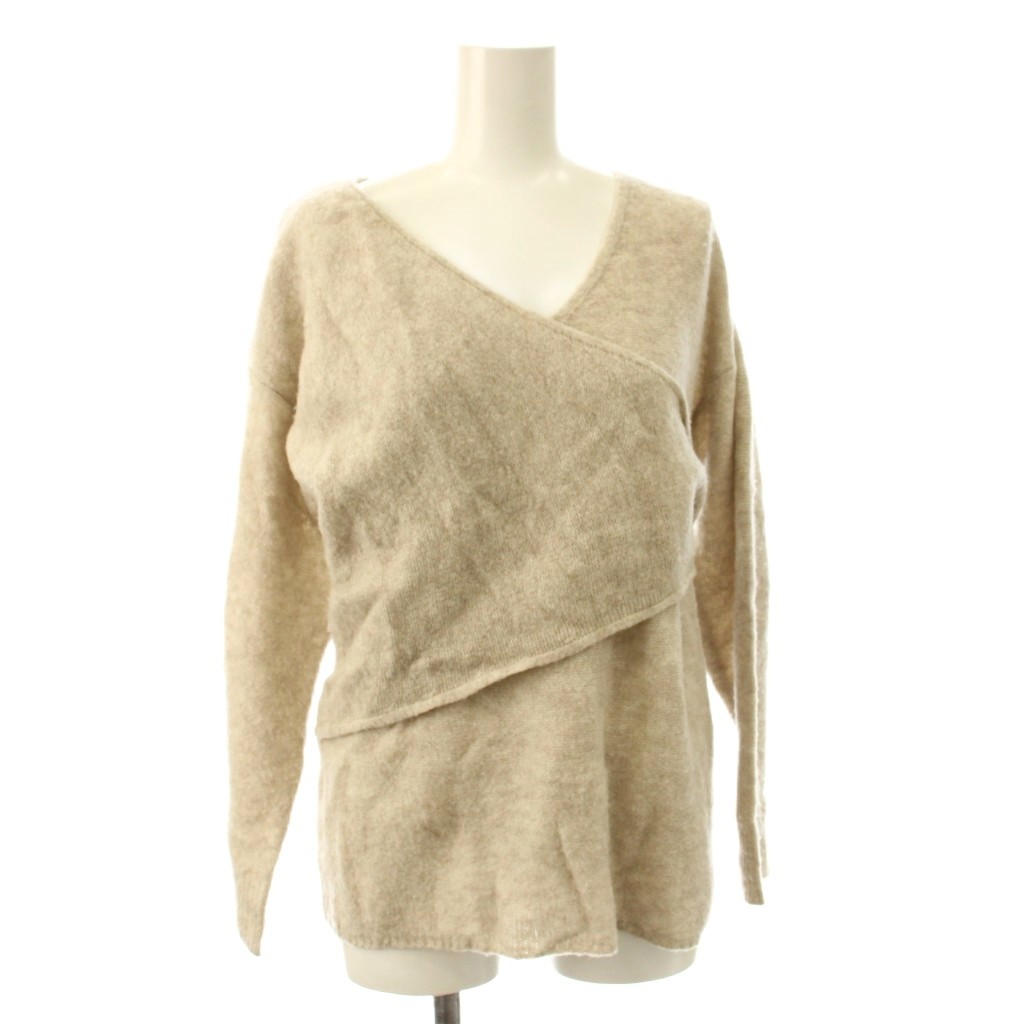 Rakuten - 【中古】デミルクス ビームス Demi-Luxe BEAMS ニット セーター F ベージュ 長袖 Vネック /JP レディース 【ベクトル 古着】 260225